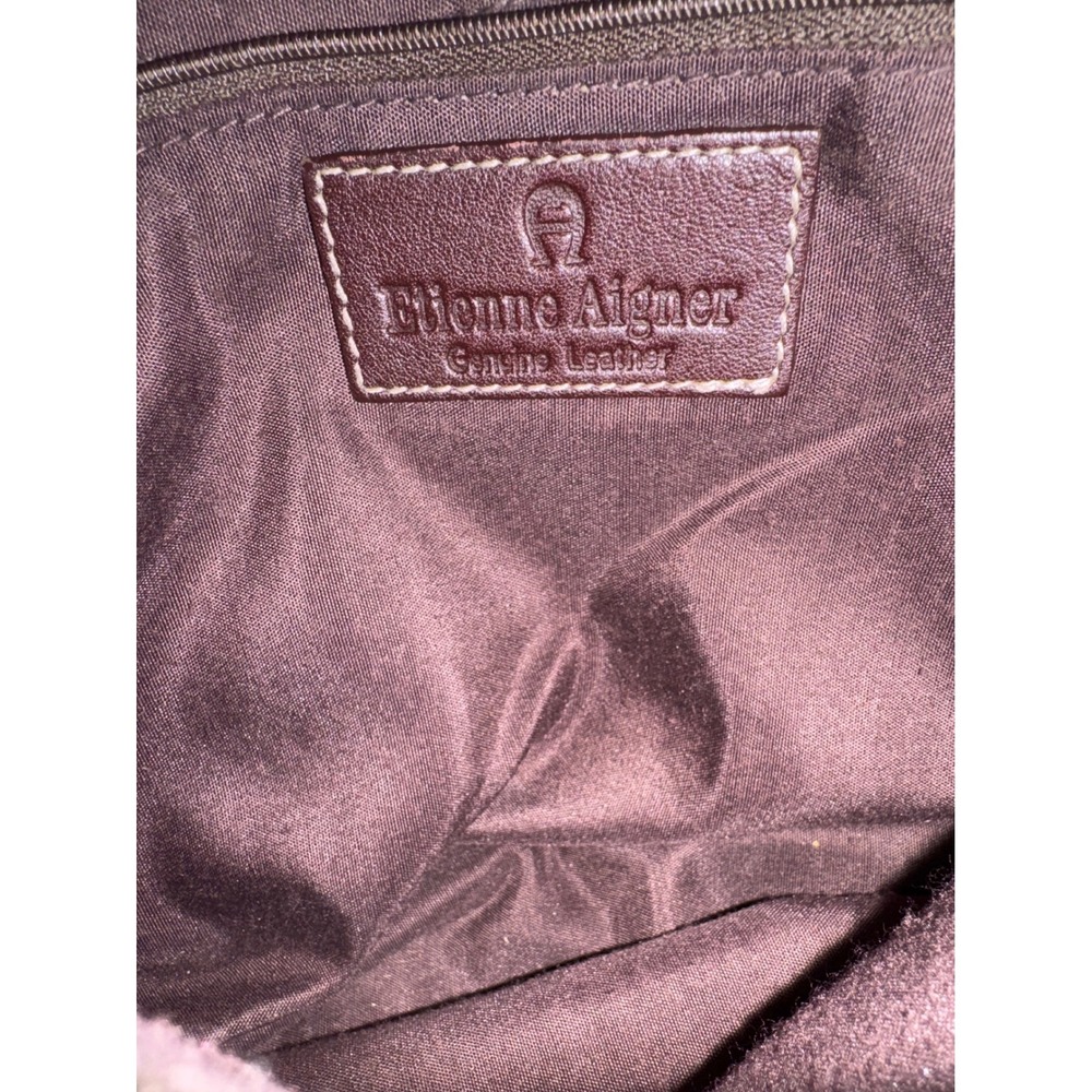 Etienne Aigner Chocolate Brown Genuine Leather Crossbody Flap Buckle Bag - Picture 7 of 8